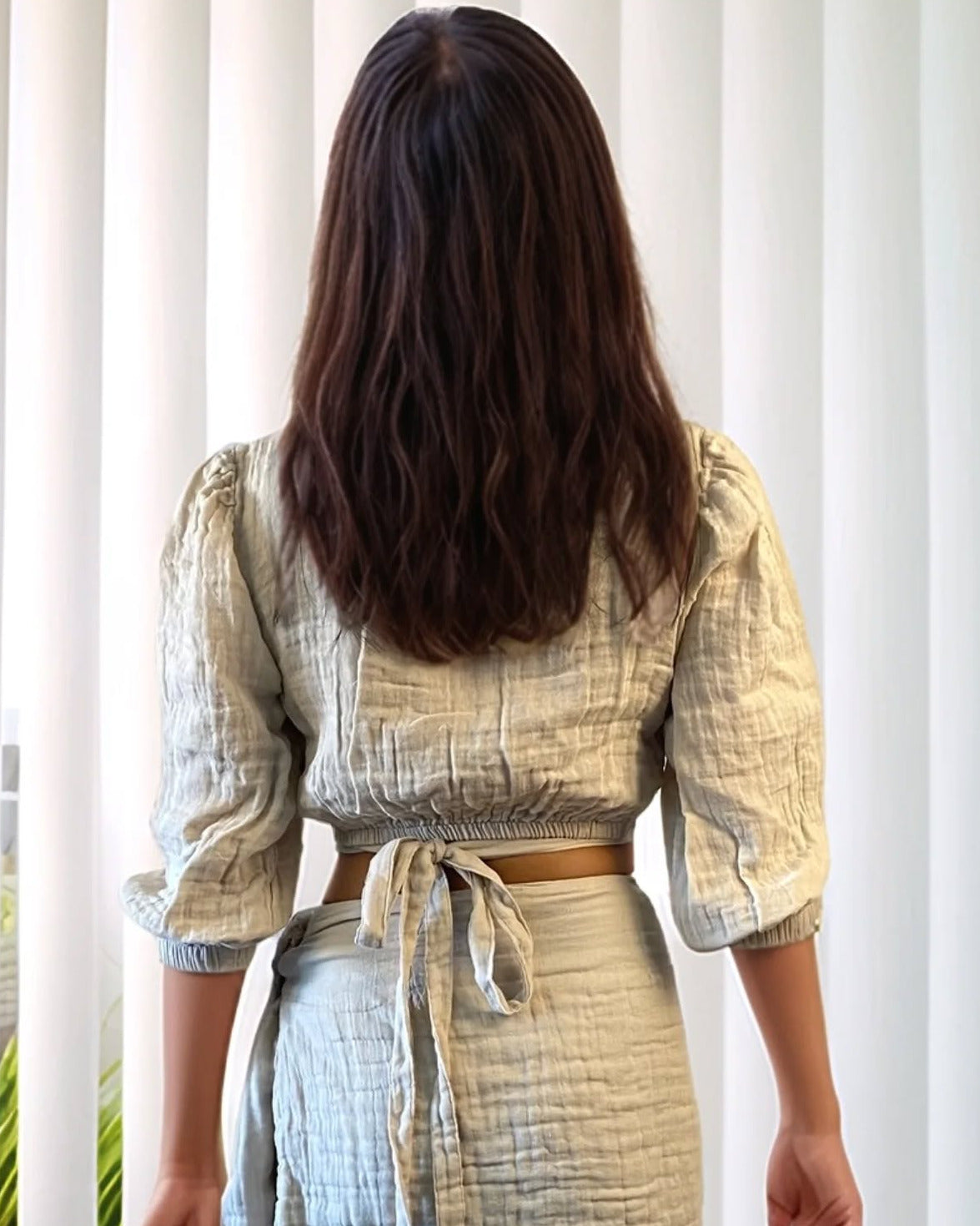 Hermes Pamuk Müslin Crop - Bej