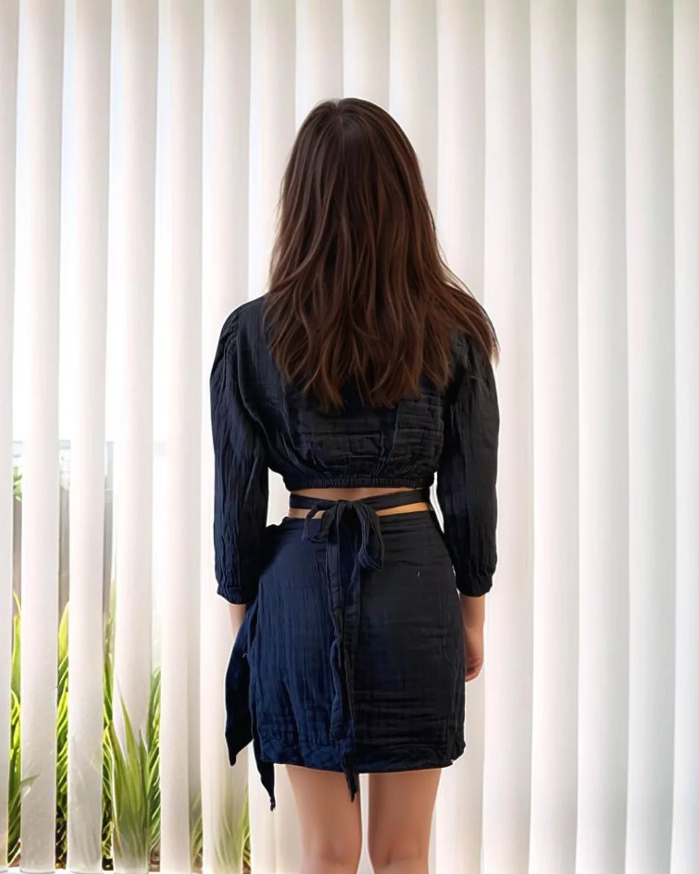 Selene Bağlamalı Müslin Etek