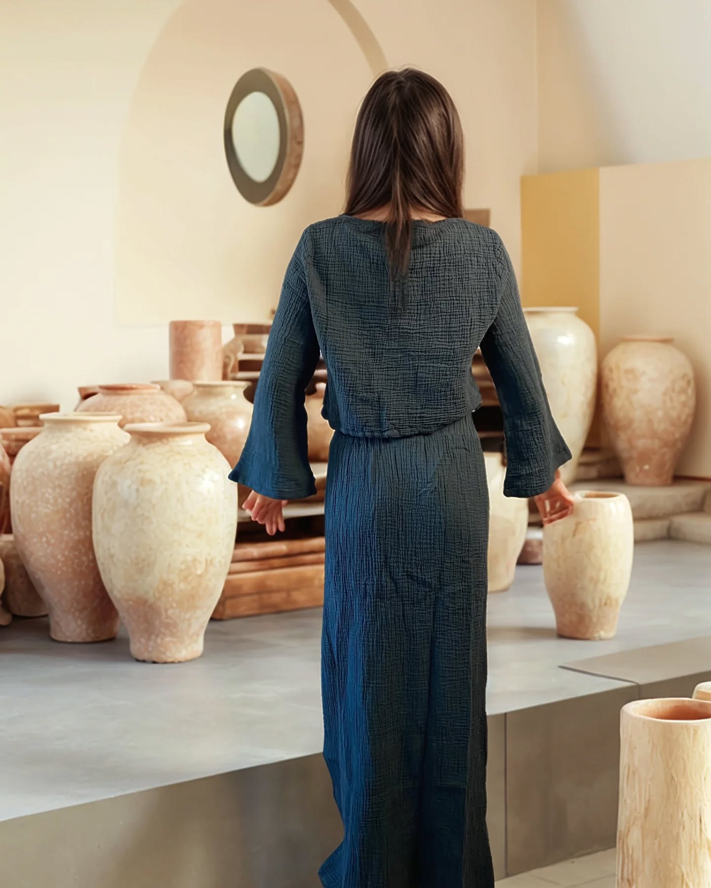 Diana Yırtmaçlı Müslin Etek