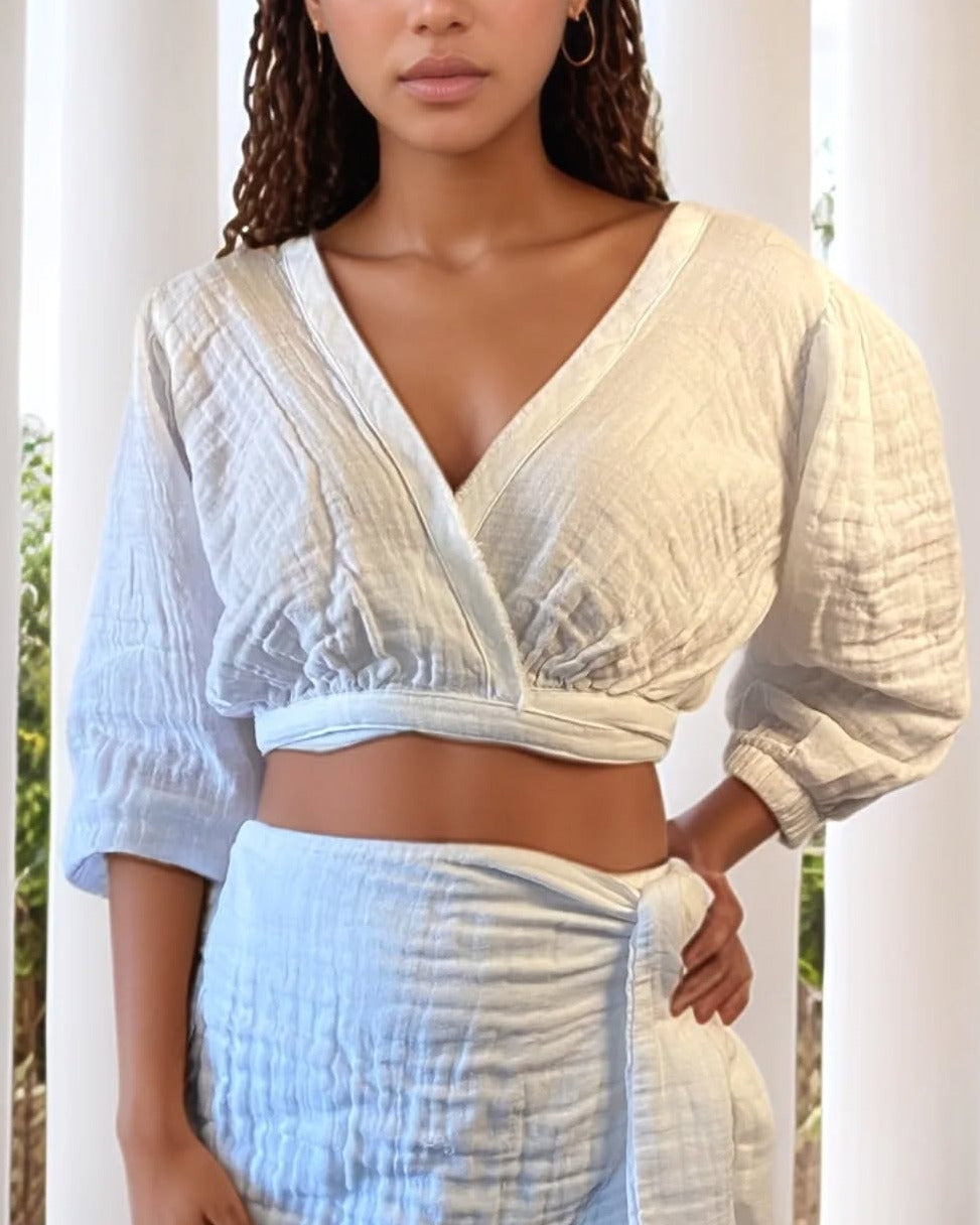müslin crop bluz kadın gabi gabrielle
