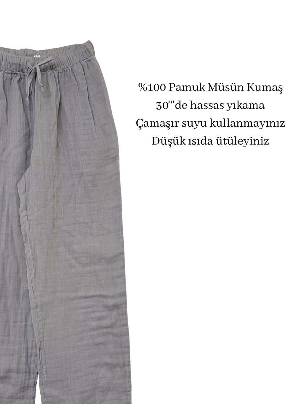 Tike Bağcıklı Müslin Pantolon