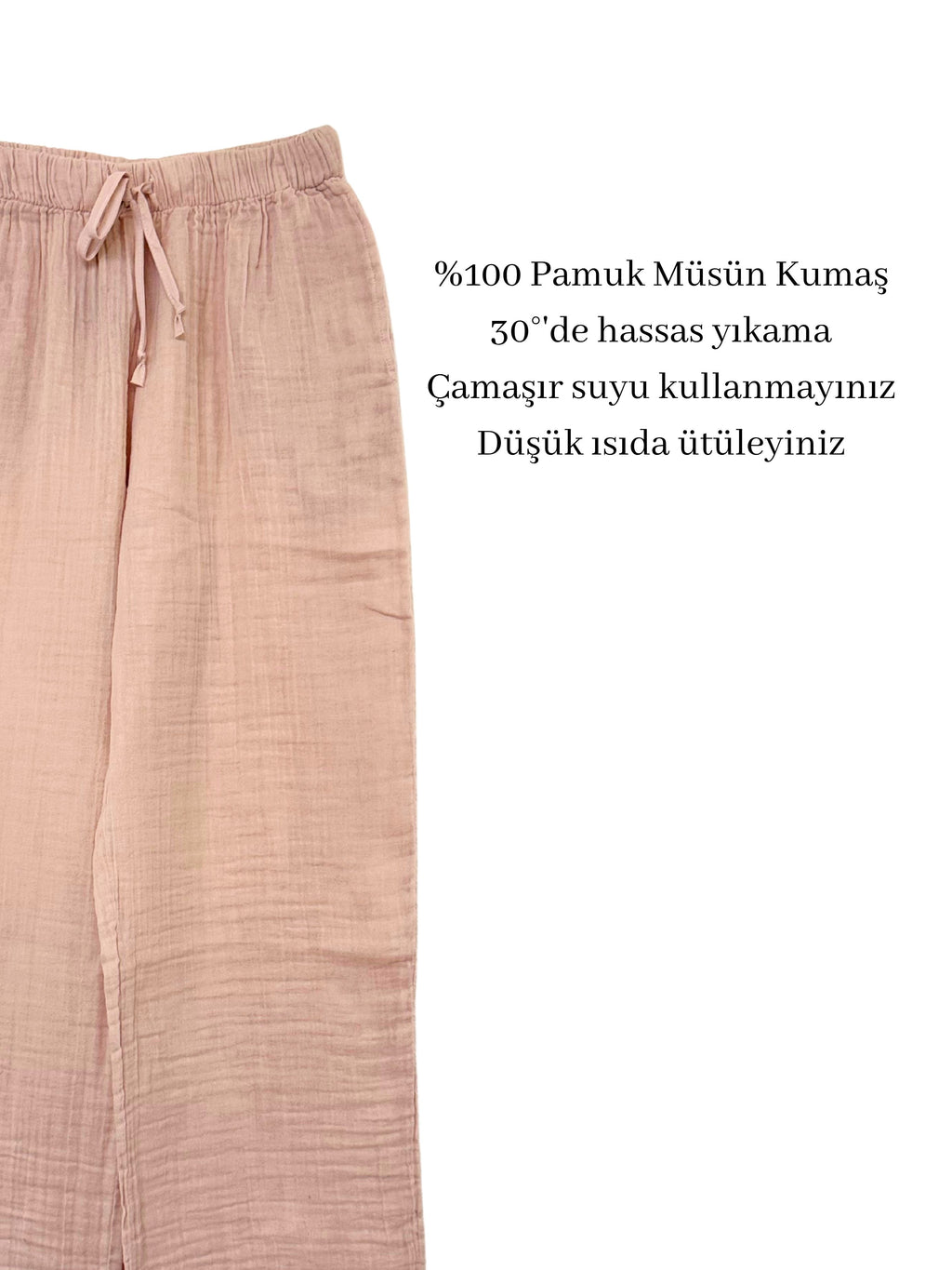 Tike Bağcıklı Müslin Pantolon