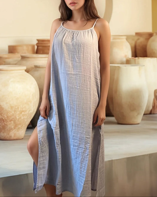 Demeter Pamuk Müslin Elbise - Gri