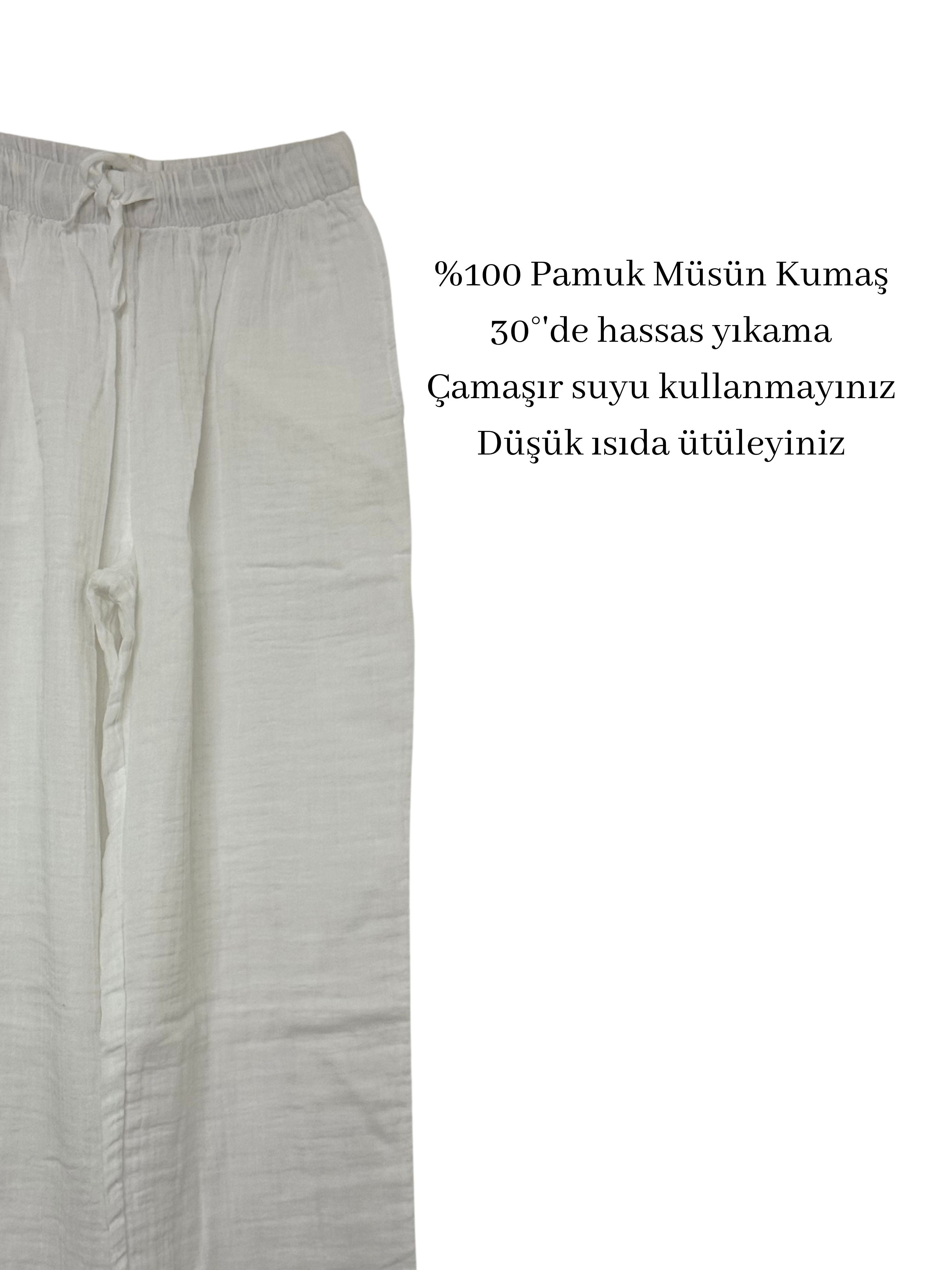 Tike Bağcıklı Müslin Pantolon