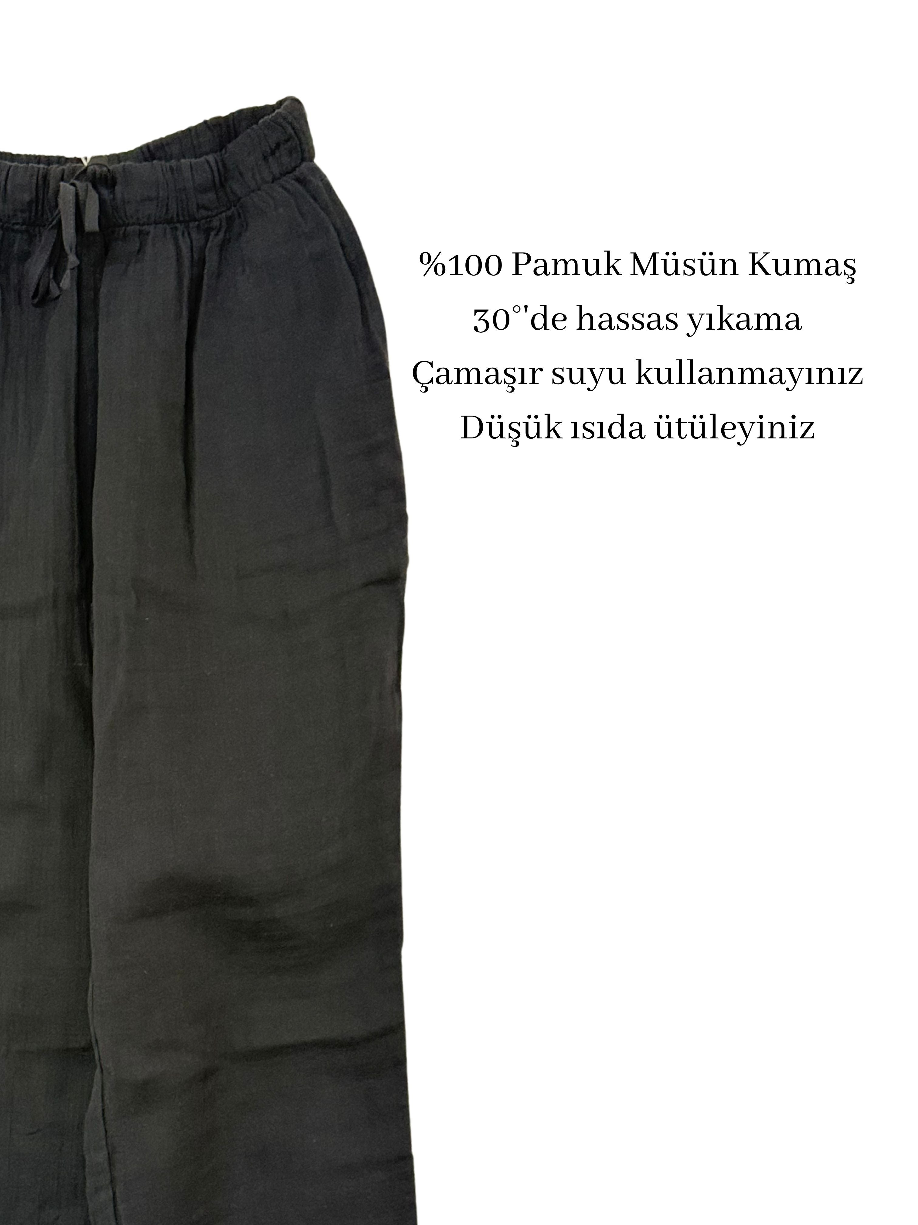 Tike Bağcıklı Müslin Pantolon