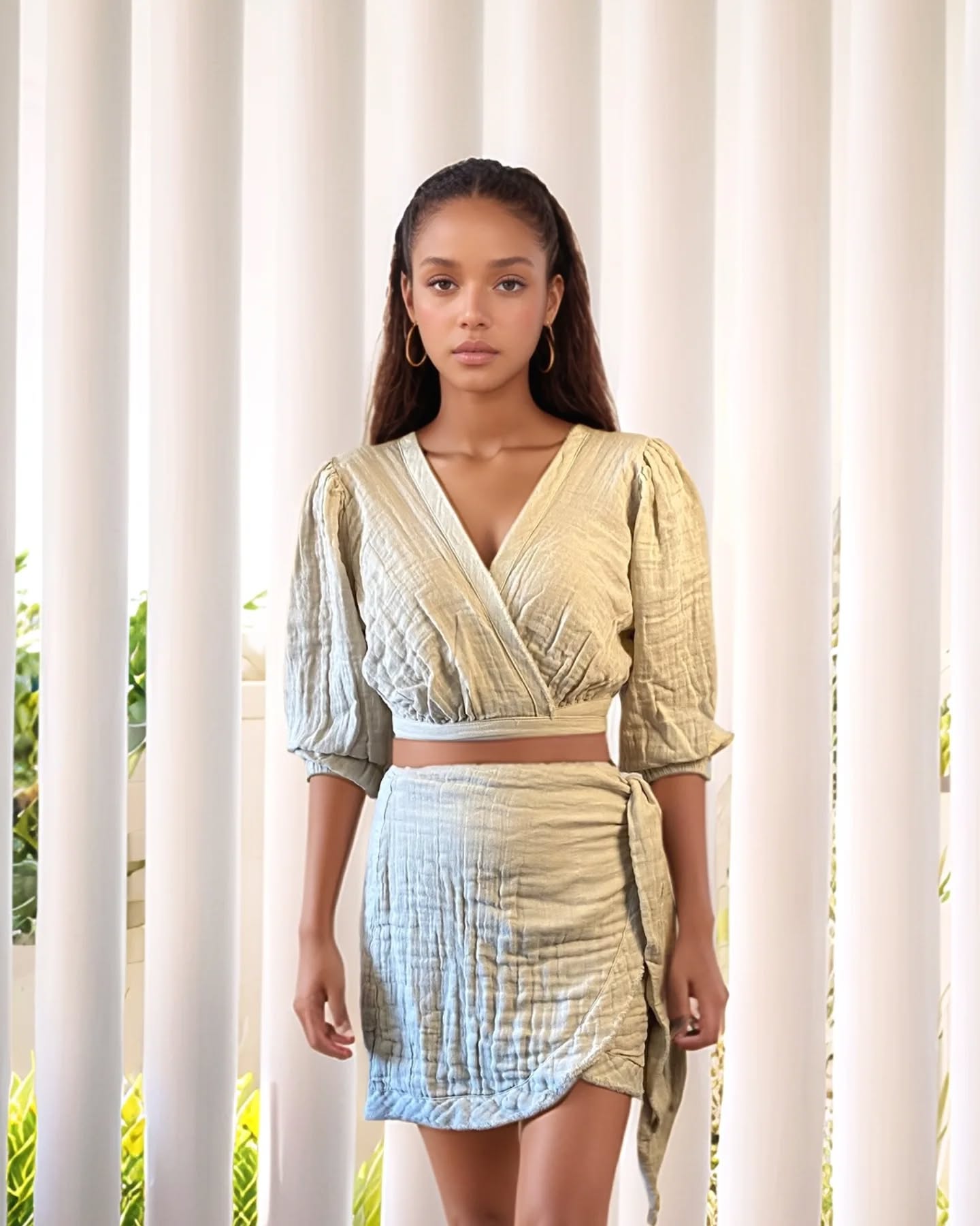 Selene Bağlamalı Müslin Etek