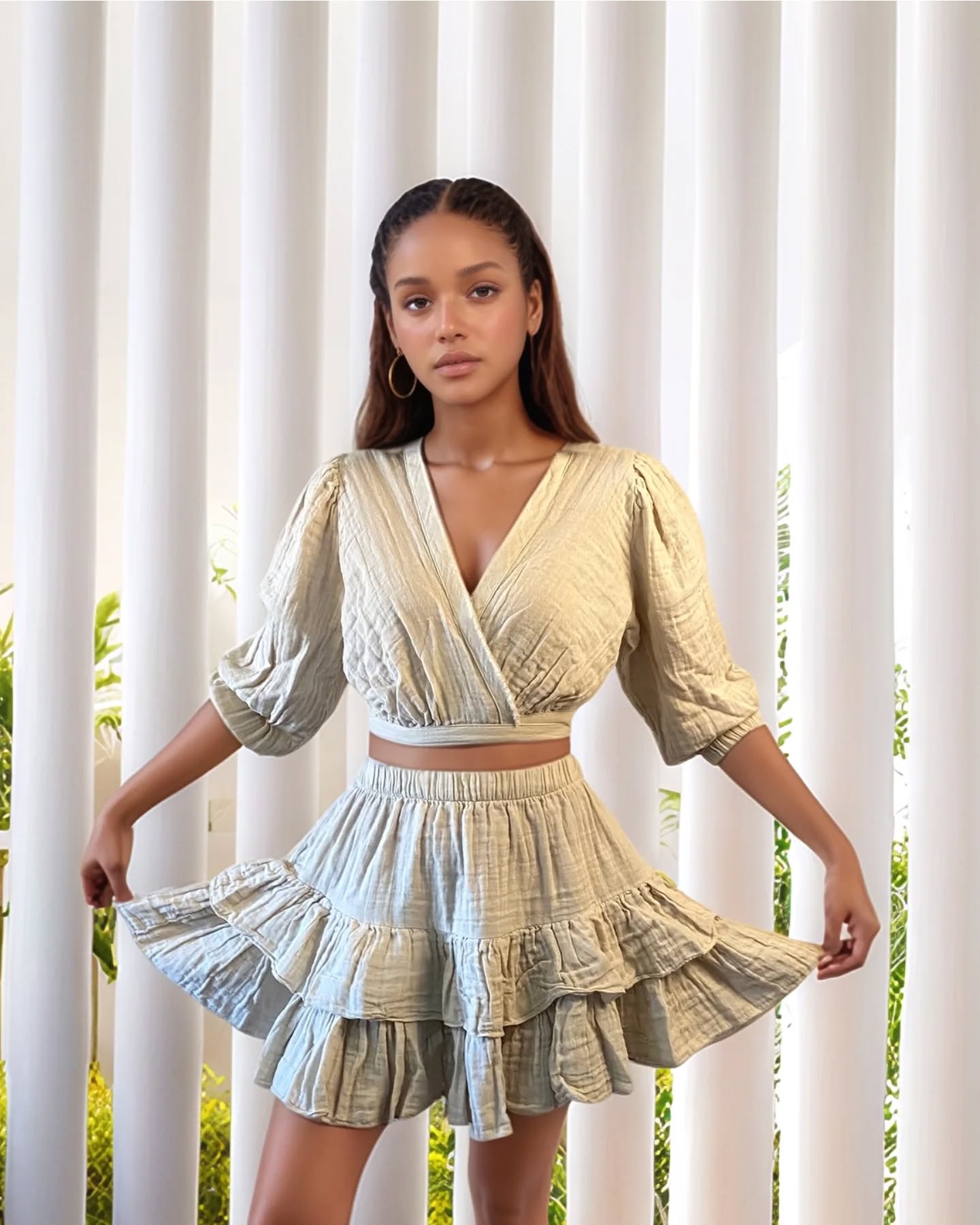 Helene Fırfırlı Müslin Etek