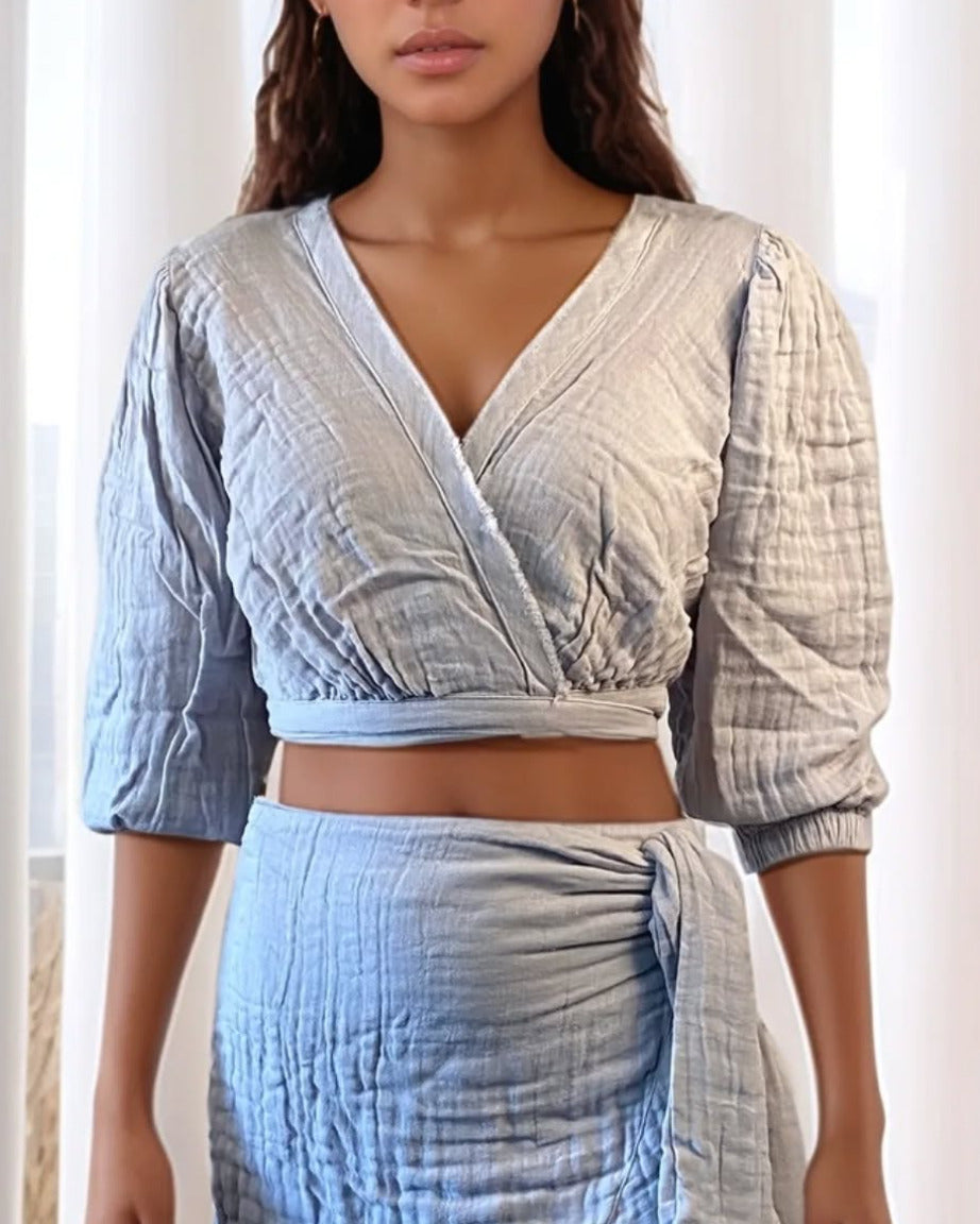 müslin crop bluz kadın gabi gabrielle
