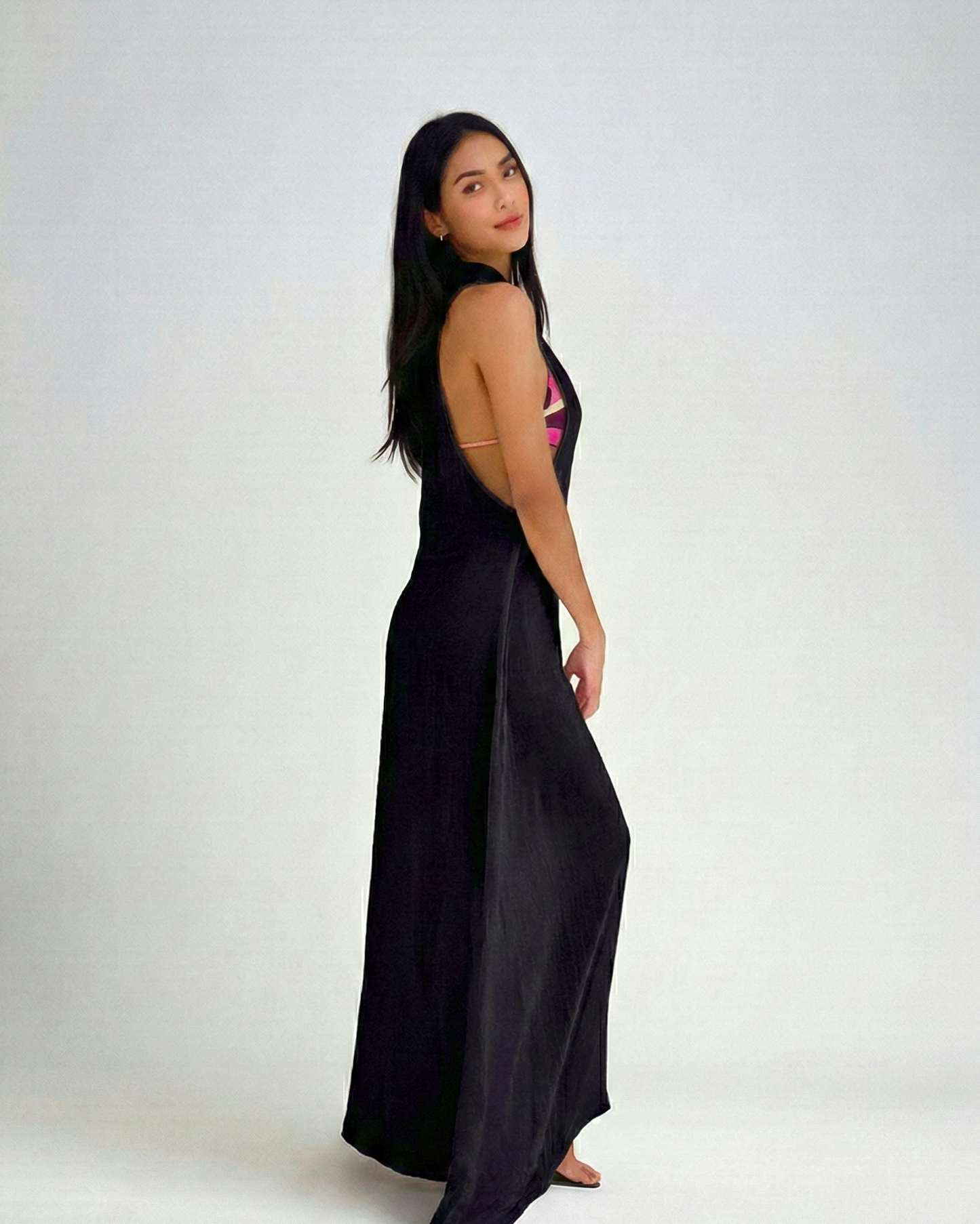 Frejya Pamuk Müslin Elbise - Siyah