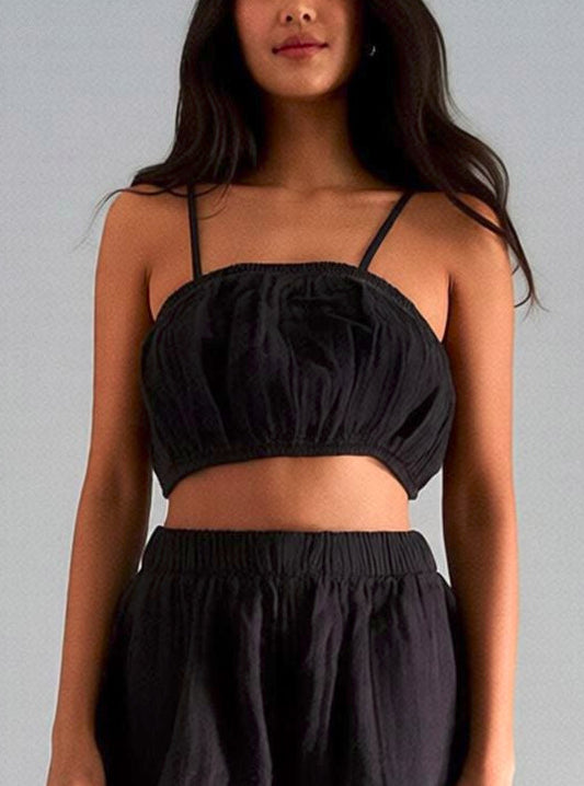 Abby Pamuk Müslin Bralet - Siyah
