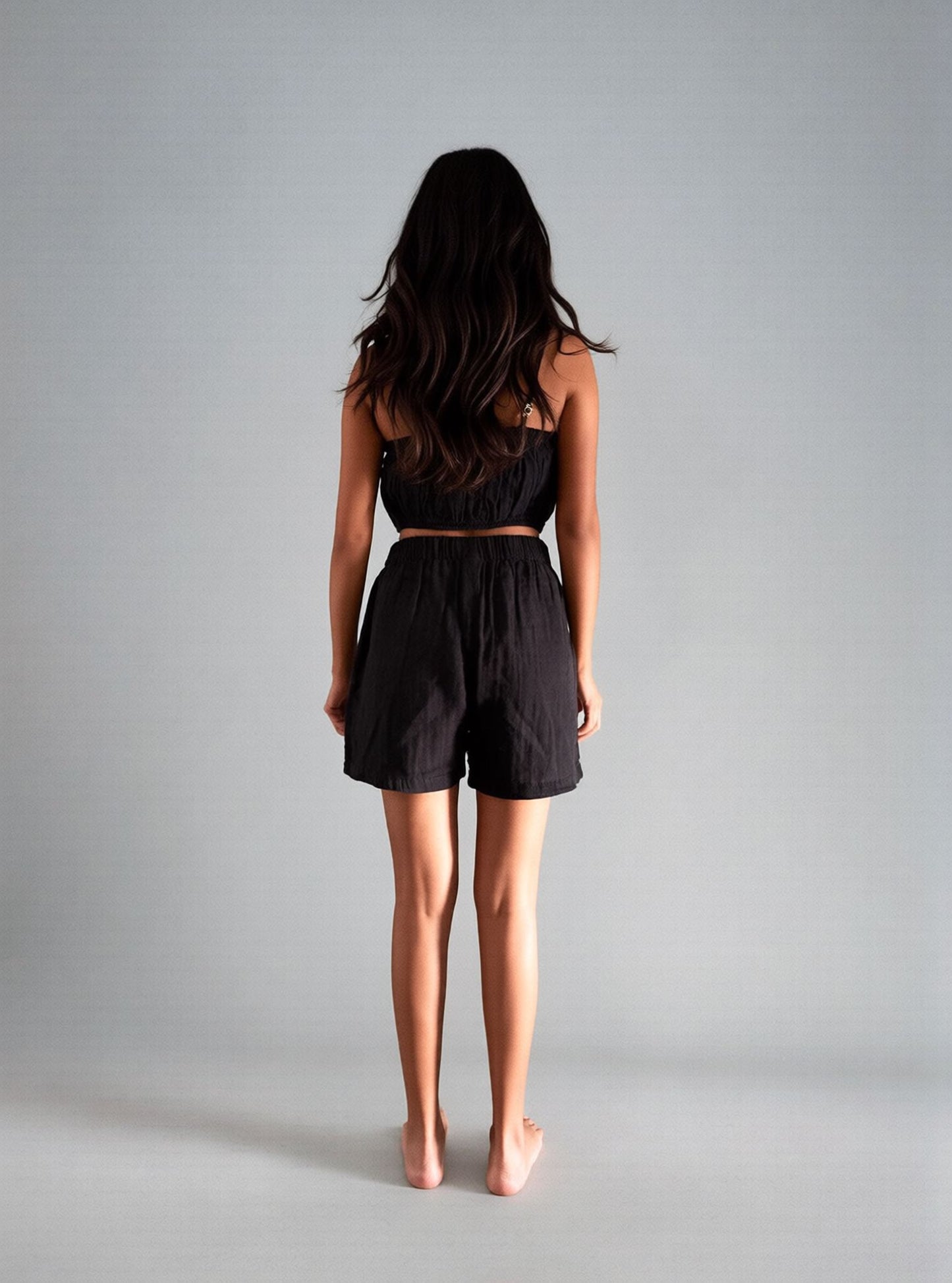 Thalia Pamuk Müslin Şort - Siyah