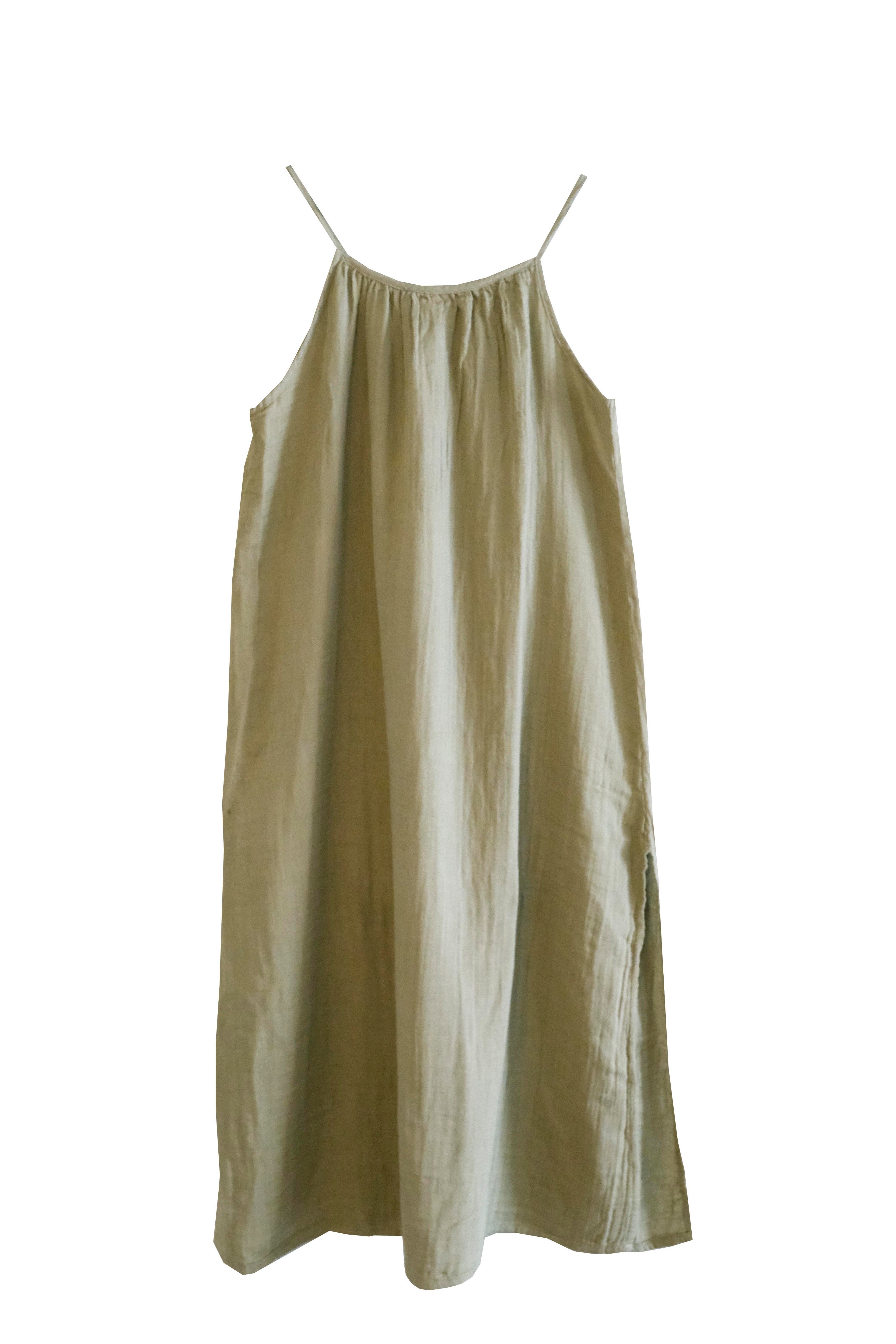 Demeter Yırtmaçlı Müslin Elbise