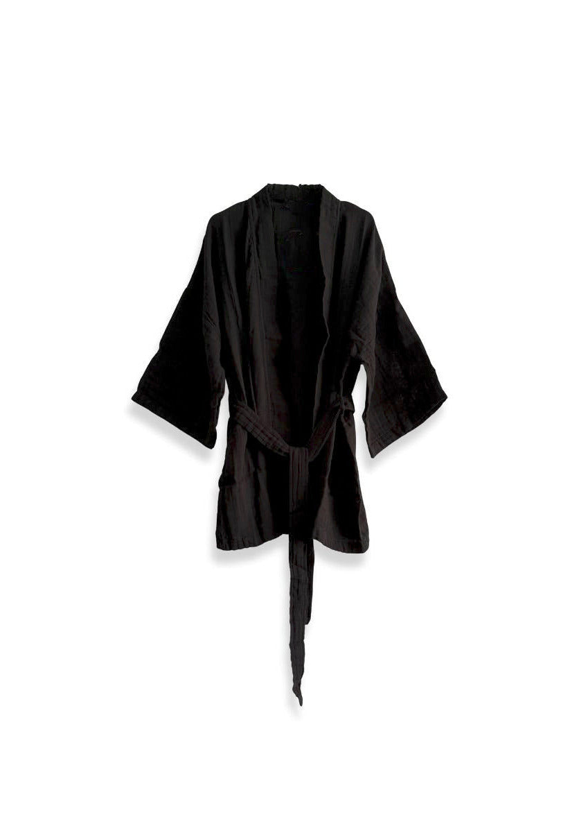 müslin kimono kadın siyah gabi gabrielle
