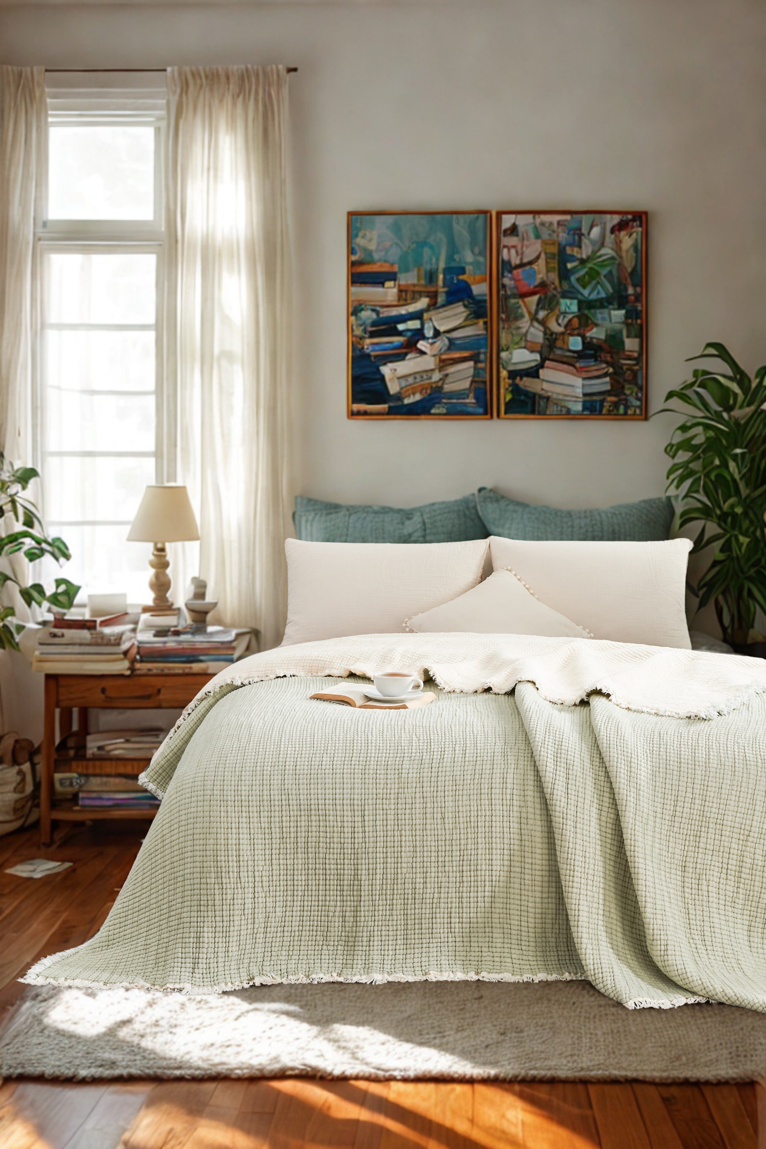 Aje Pamuk Müslin Çok Amaçlı Yatak Örtüsü Yorgan